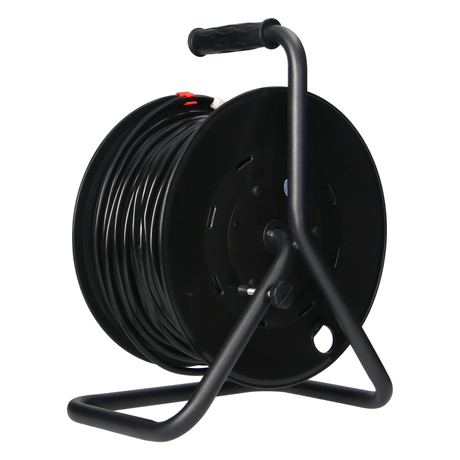 Cable reel, PVC, H05VV-F 3x1.5mm² - 50m, 4x2P+E (schuko) fixed sockets