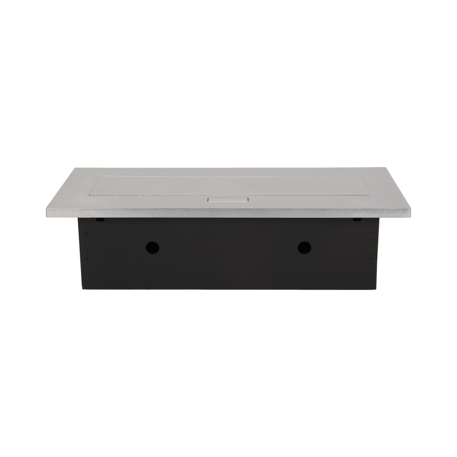 Flush-fitting furniture socket, silver