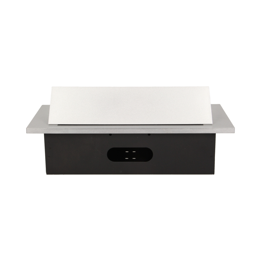 Gniazdo meblowe wpuszczane w blat z grubym rantem, 3x2P+Z, srebrne