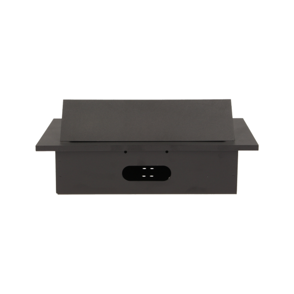 Flush-fitting furniture socket with three USB chargers, black