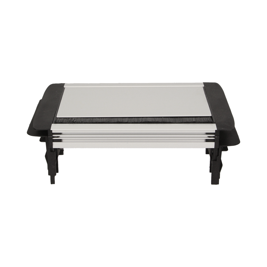 Gniazdo meblowe wpuszczane w blat ze szczotką przeciwkurzową i przewodem 1,8m, 3x2P+Z