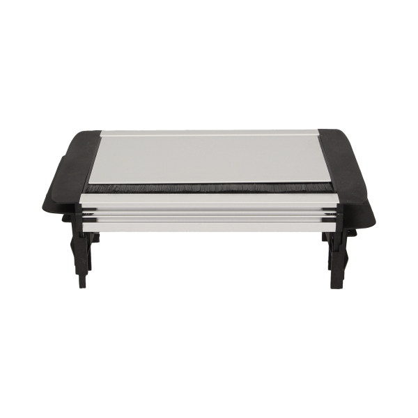 Gniazdo meblowe wpuszczane w blat ze szczotką przeciwkurzową i przewodem 1,8m, 3x2P+Z