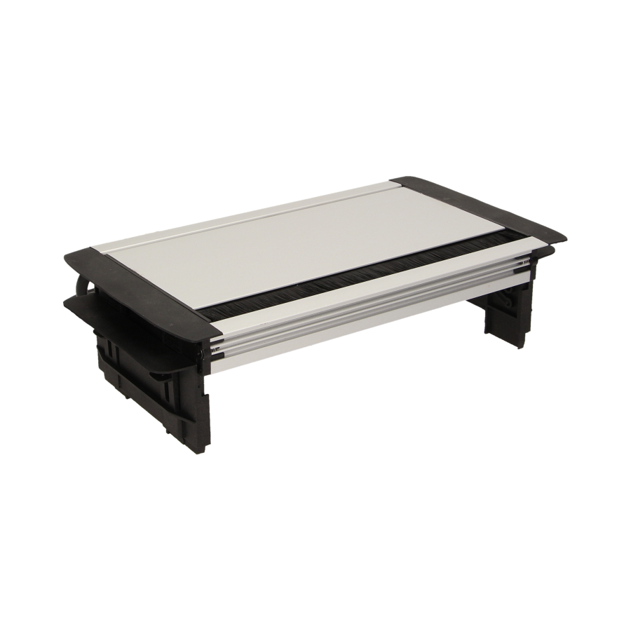 Gniazdo meblowe wpuszczane w blat ze szczotką przeciwkurzową, ładowarką USB i przewodem 1,8m, 3x2P+Z, 2xUSB