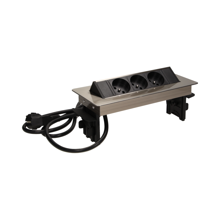 Flush-fitting furniture socket with 1.8m cable