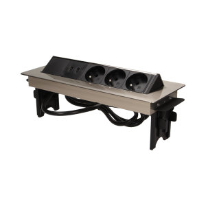 Flush-fitting furniture socket with two USB chargers and 1.8m cable