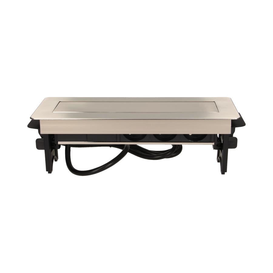 Flush-fitting furniture socket with two USB chargers and 1.8m cable