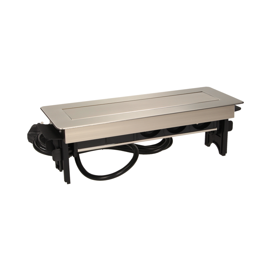 Flush-fitting furniture socket with two USB chargers and 1.8m cable