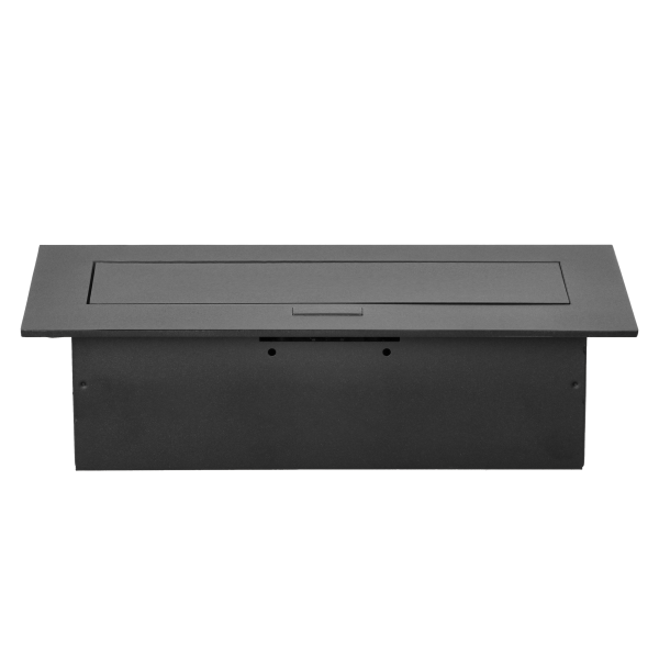 Gniazdo meblowe wpuszczane w blat z płaskim rantem, 3x2P+Z (Schuko), czarne