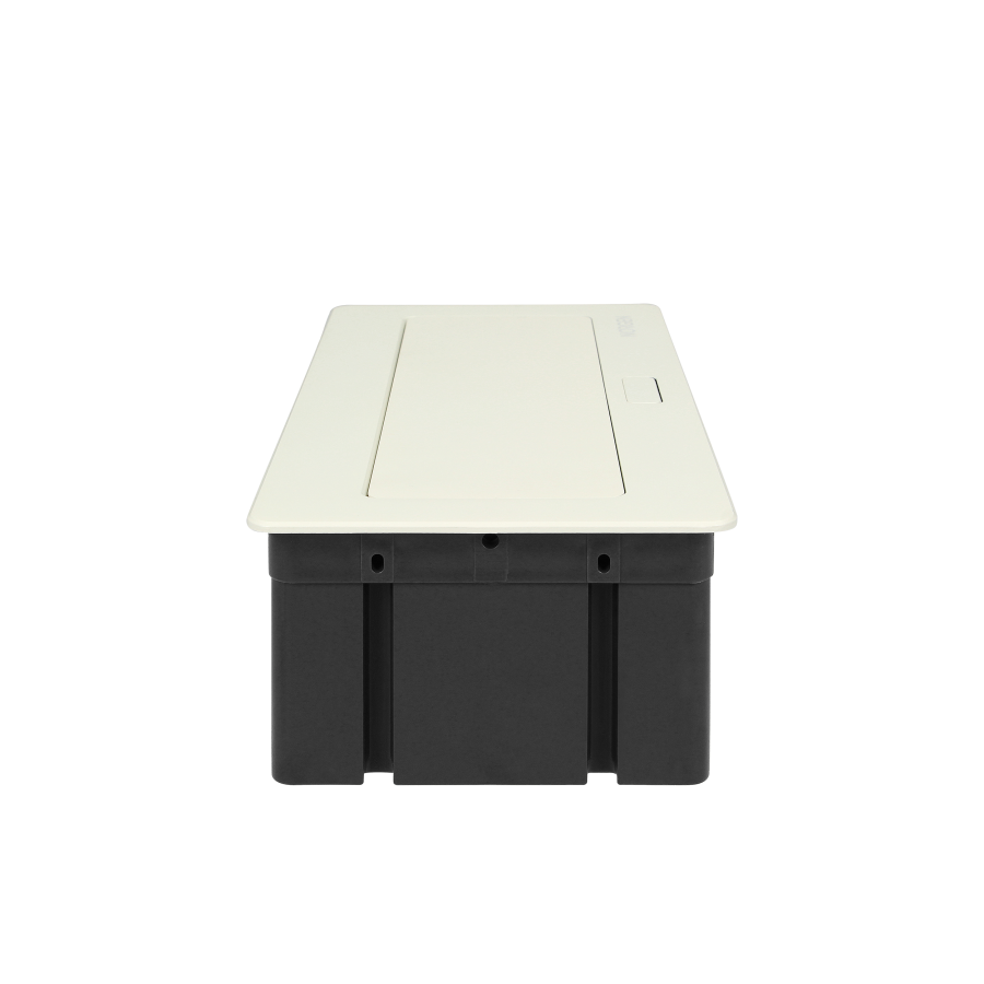 NOEN Kaseta meblowa wpuszczana w blat ze zintegrowaną ramką PCV na gniazda modułowe 3 x 45x45mm lub 6 x 22,5x45mm, przewód 1,5m, białe