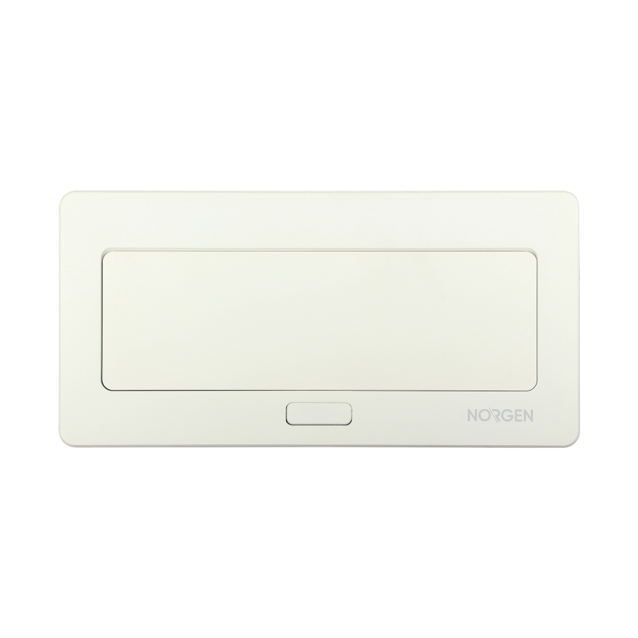 NOEN Kaseta meblowa wpuszczana w blat ze zintegrowaną ramką PCV na gniazda modułowe 3 x 45x45mm lub 6 x 22,5x45mm, przewód 1,5m, białe