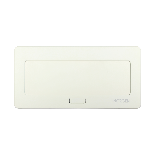 NOEN Kaseta meblowa wpuszczana w blat ze zintegrowaną ramką PCV na gniazda modułowe 3 x 45x45mm lub 6 x 22,5x45mm, przewód 1,5m, białe