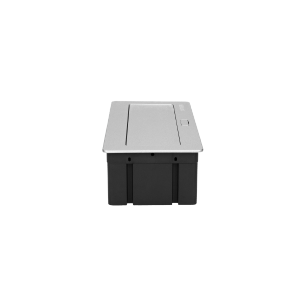 NOEN Kaseta meblowa wpuszczana w blat ze zintegrowaną ramką PCV na gniazda modułowe 3 x 45x45mm lub 6 x 22,5x45mm, przewód 1,5m, srebrne