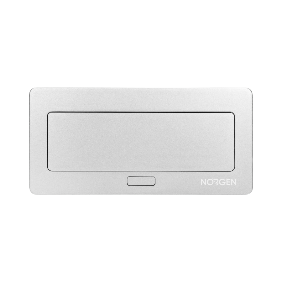 Recessed furniture connection panel NOEN for module sockets, silver