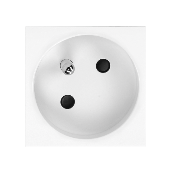 NOEN FR, angular socket module 45x45mm 45° 1x2P+E, E French type, 16A 250V, white NOEN FR, angular socket module 45x45mm 45° 1x2P+E, E French type, 16A 250V, white