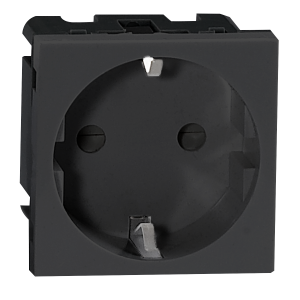NOEN GS, gniazdo modułowe 45x45mm 1x2P+Z, typ F schuko, 16A 250V, czarne