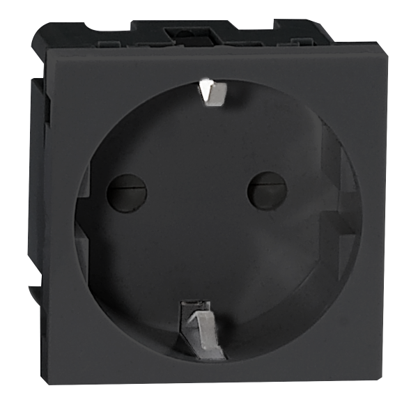 NOEN GS, gniazdo modułowe 45x45mm 1x2P+Z, typ F schuko, 16A 250V, czarne NOEN GS, gniazdo modułowe 45x45mm 1x2P+Z, typ F schuko, 16A 250V, czarne