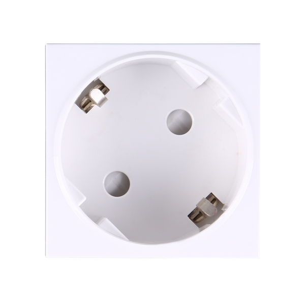 NOEN GS, gniazdo modułowe 45x45mm kątowe - 45° 1x2P+Z, typ F schuko, OR-GM-9010/W/GS45