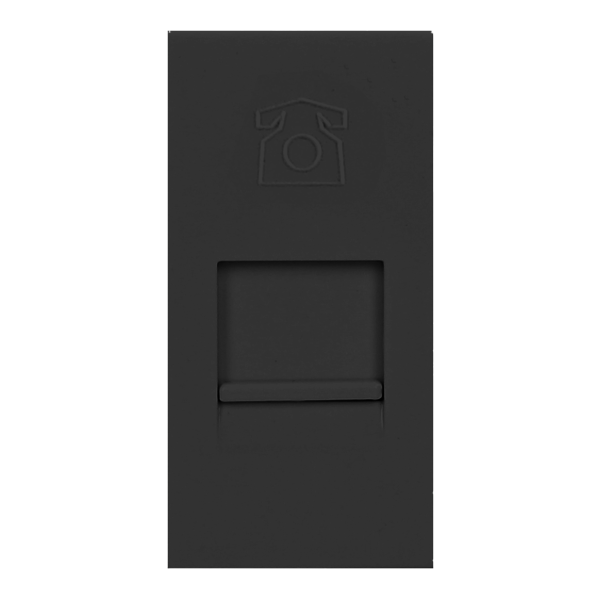 NOEN RJ11 socket module for furniture connection panel, black