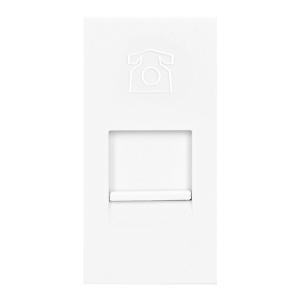 NOEN RJ11 socket module for furniture connection panel, white