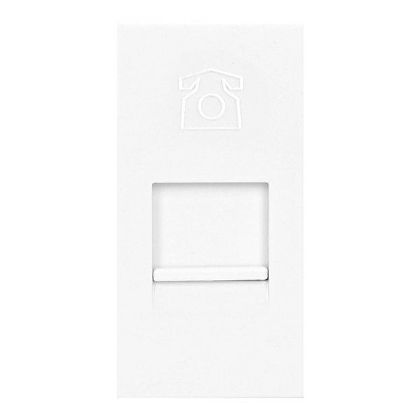 NOEN RJ11 socket module for furniture connection panel, white