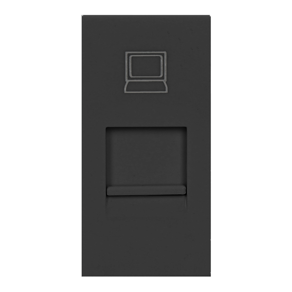NOEN RJ45 socket module for furniture connection panel, black