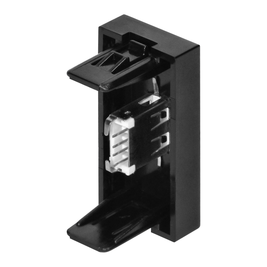 NOEN USB data, gniazdo modułowe 22,5x45mm USB data 2.0, czarne