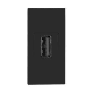 NOEN USB data, gniazdo modułowe 22,5x45mm USB data 2.0, przelotka, czarne