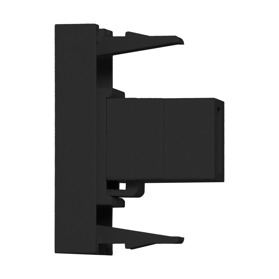 NOEN USB data, gniazdo modułowe 22,5x45mm USB data 2.0, przelotka, czarne