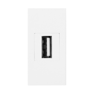 NOEN USB data, gniazdo modułowe 22,5x45mm USB data 2.0, przelotka, białe