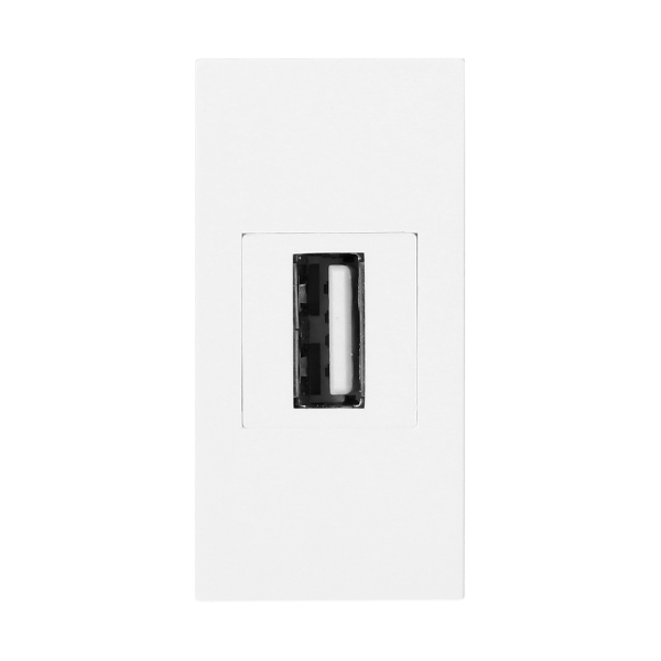 NOEN USB data, gniazdo modułowe 22,5x45mm USB data 2.0, przelotka, białe NOEN USB data, gniazdo modułowe 22,5x45mm USB data 2.0, przelotka, białe