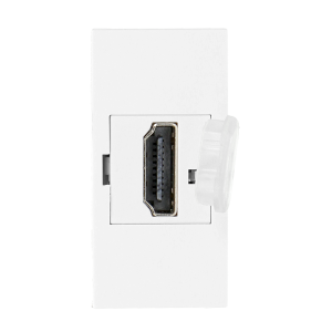 NOEN HDMI, gniazdo modułowe 22,5x45mm HDMI z zaślepką zabezpieczającą, białe