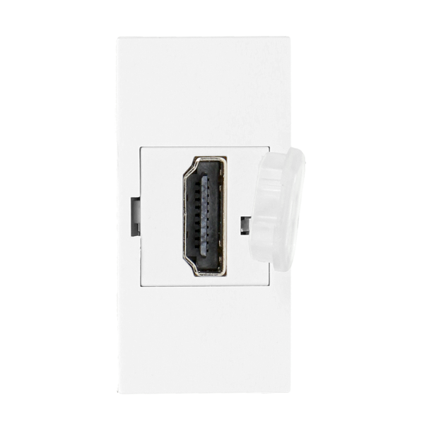 NOEN HDMI, gniazdo modułowe 22,5x45mm HDMI z zaślepką zabezpieczającą, białe