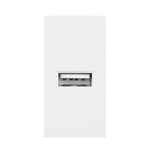 NOEN USB, port modułowy 22,5x45mm z ładowarką USB, 2,1A 5V DC, biały