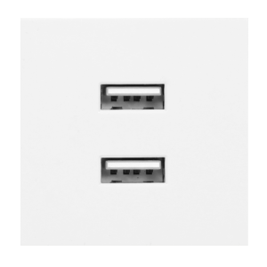 NOEN USB double port module for furniture connection panel, with USB charger, white