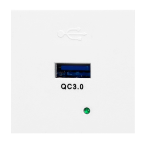 NOEN USBQ, port modułowy 45x45mm z ładowarką USB quick charge 3A/5V; 2A/9V; 1,5A/12V, biały