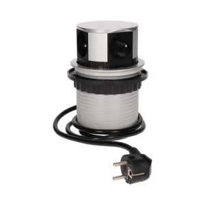Flush-fitting furniture socket with 1.5m cable
