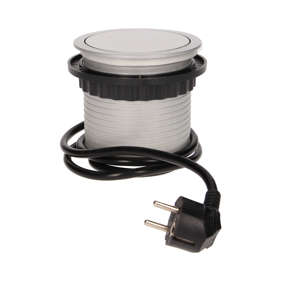 Flush-fitting furniture socket with 1.5m cable