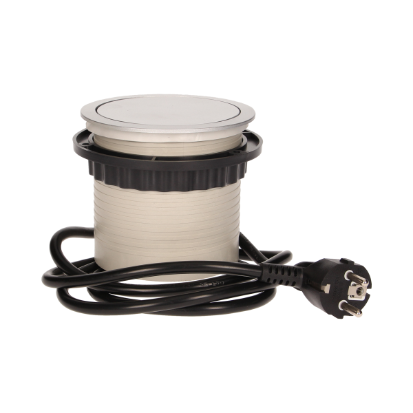 Flush-fitting furniture socket with USB charger and 1.5m cable Flush-fitting furniture socket with USB charger and 1.5m cable