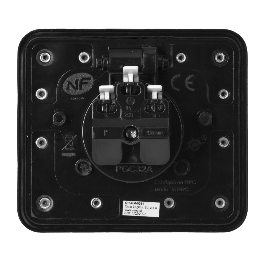 Hermetyczne gniazdo elektryczne kwadratowe, IP55