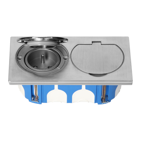 Hermetic electrical double socket with a windproof junction box, IP55