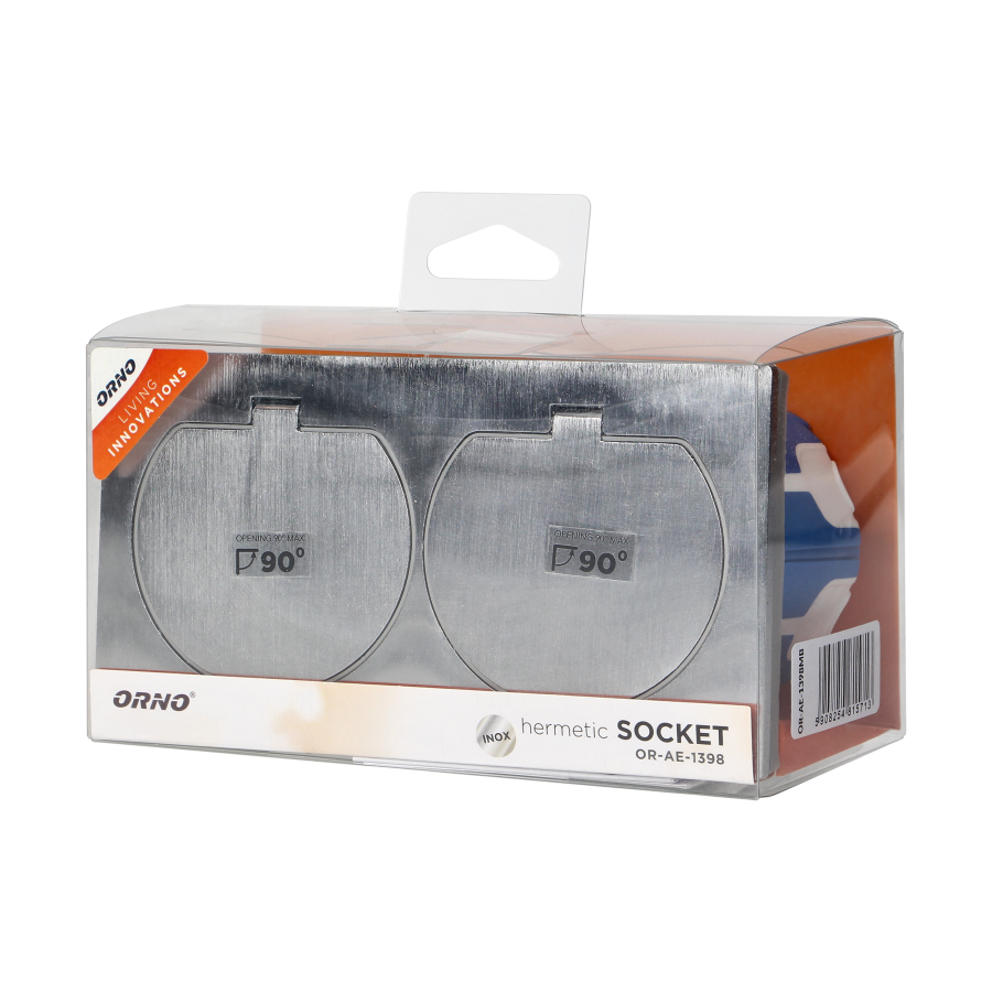 Hermetic electrical double socket with a windproof junction box, IP55