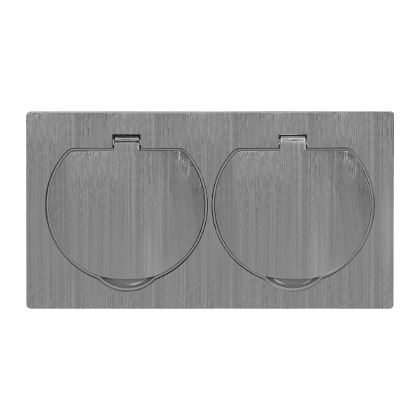 Hermetic electrical double socket with a windproof junction box, IP55