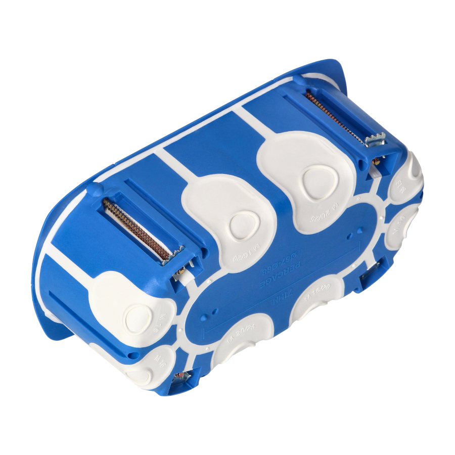 Hermetic electrical double socket with a windproof junction box, IP55