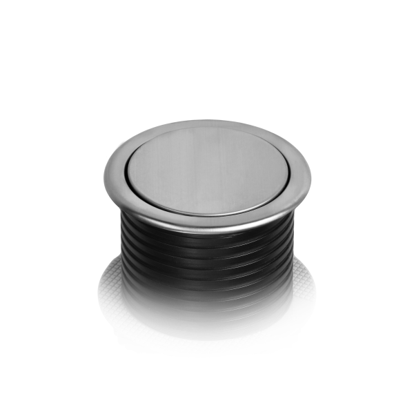 Recessed furniture socket Ø6cm with USB charger and 1.5m cable, 3x2P+E (Schuko), 2xUSB (type A and C), INOX