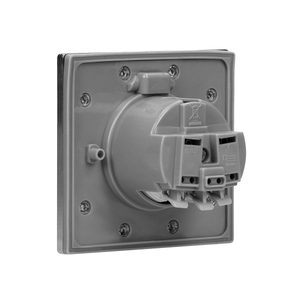 Hermetic electrical socket, IP44, Schuko