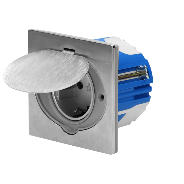 Hermetic electrical socket (Schuko) with a windproof junction box, IP44 Hermetic electrical socket (Schuko) with a windproof junction box, IP44