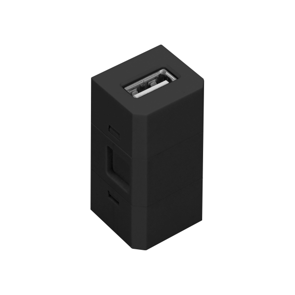 Kostka z gniazdem USB do gniazda meblowego OR-GM-9015/B