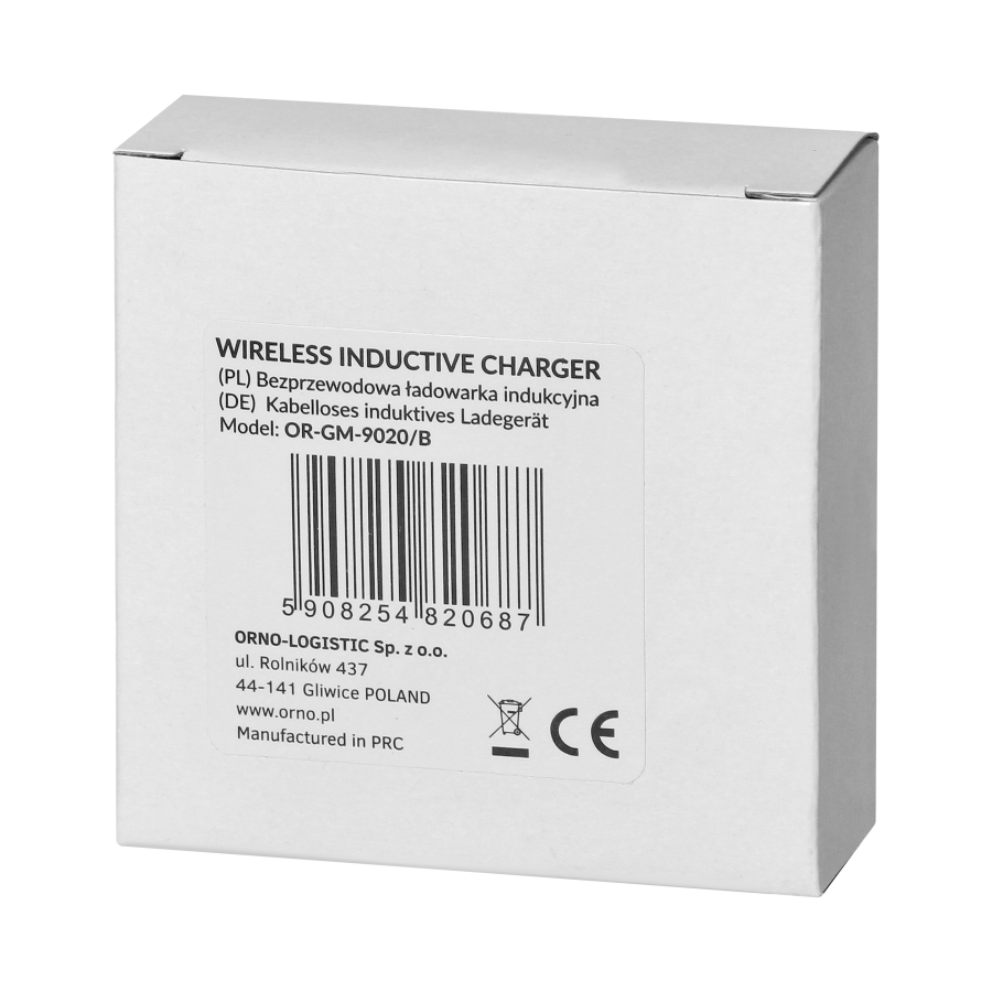 Wireless inductive charger, black