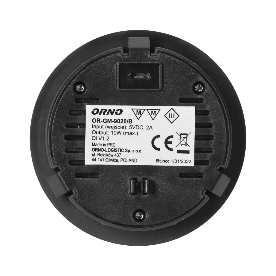 Wireless inductive charger, black