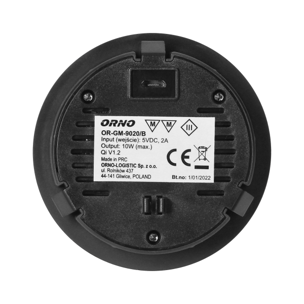 Wireless inductive charger, black